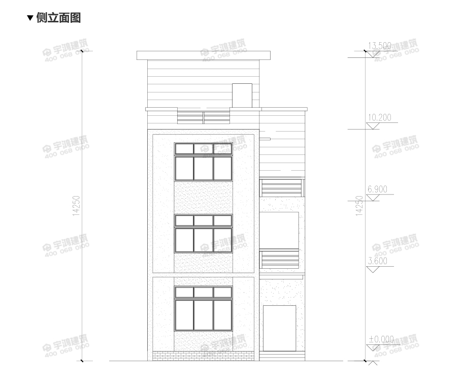 110平三層現(xiàn)代風(fēng)農(nóng)村房屋設(shè)計(jì)全套圖紙