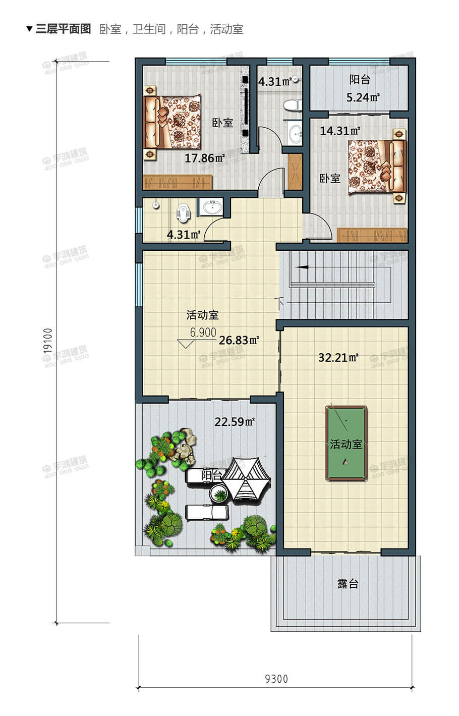 9x19米帶堂屋新農(nóng)村別墅設(shè)計(jì)圖紙