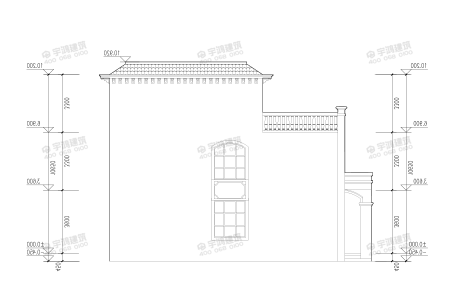 10x13米復(fù)式三層農(nóng)村自建房設(shè)計圖紙