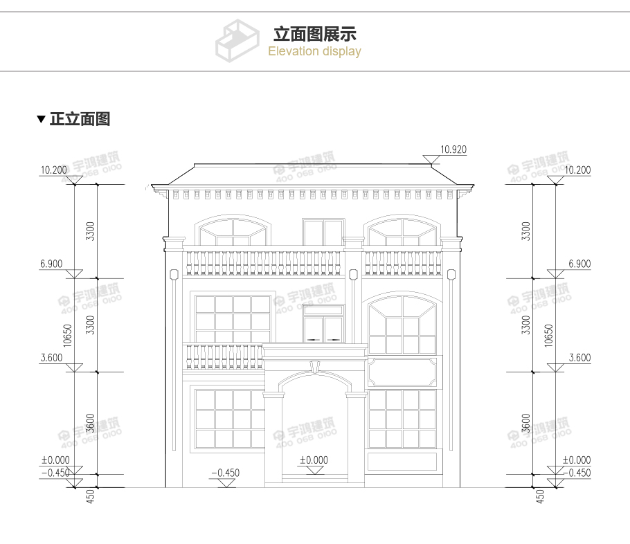 10x13米復(fù)式三層農(nóng)村自建房設(shè)計圖紙