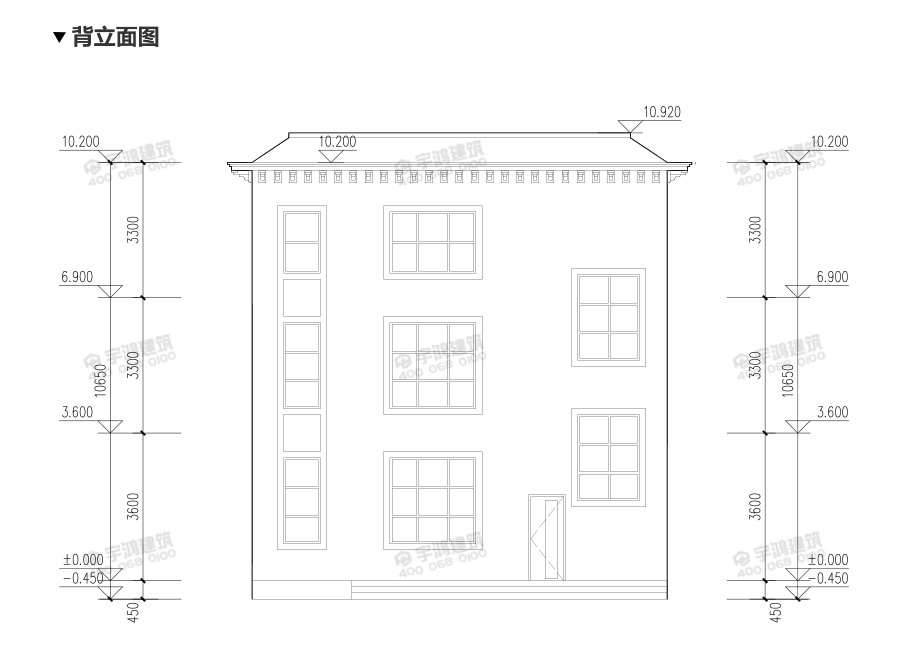 10x13米復(fù)式三層農(nóng)村自建房設(shè)計圖紙