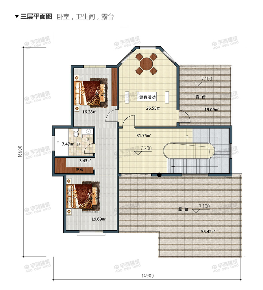 15x17米英式帶玄關(guān)農(nóng)村別墅設(shè)計圖紙