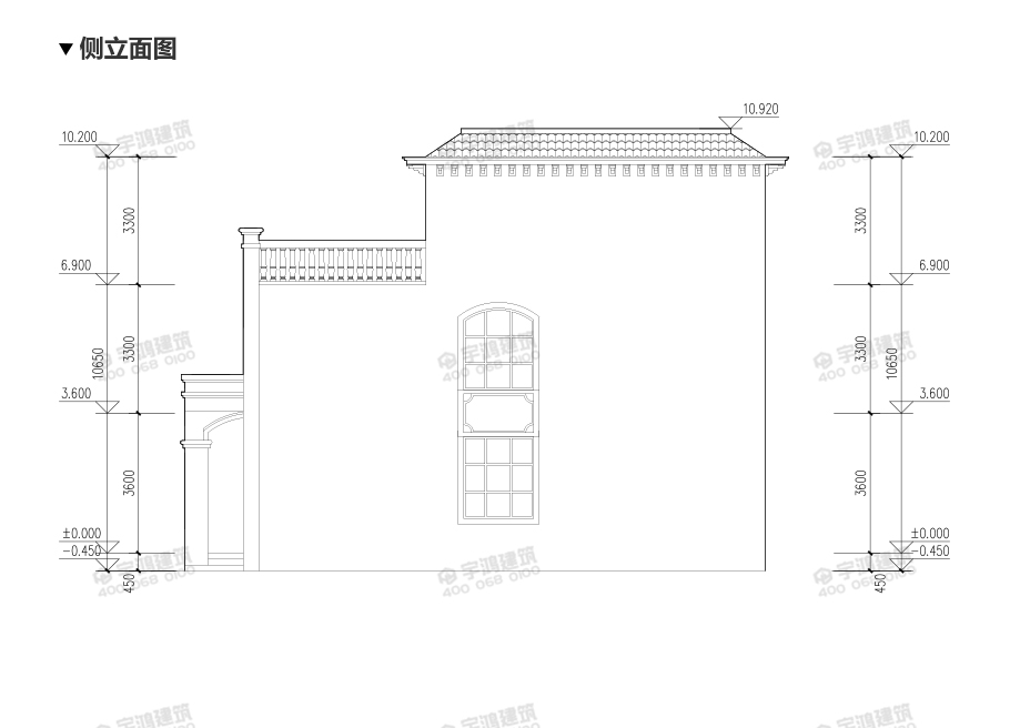 10x13米復(fù)式三層農(nóng)村自建房設(shè)計圖紙