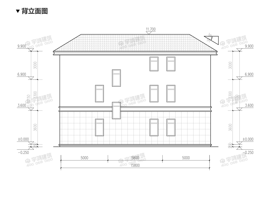 173平帶露臺(tái)三層農(nóng)村小別墅設(shè)計(jì)圖紙