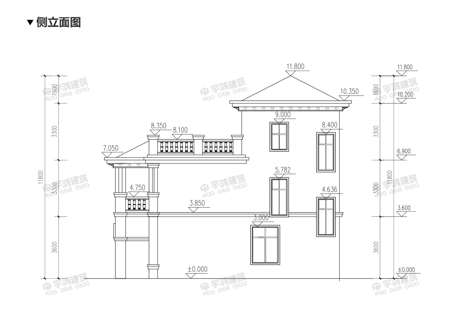 121平大氣歐式三層農(nóng)村自建房施工圖紙