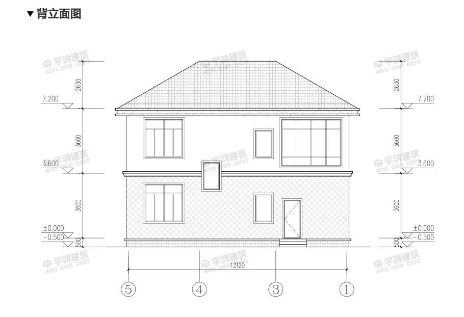 153平帶堂屋農(nóng)村簡歐房屋設(shè)計(jì)施工圖紙