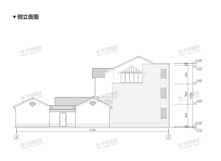 27x25米帶庭院新農(nóng)村別墅設(shè)計圖紙