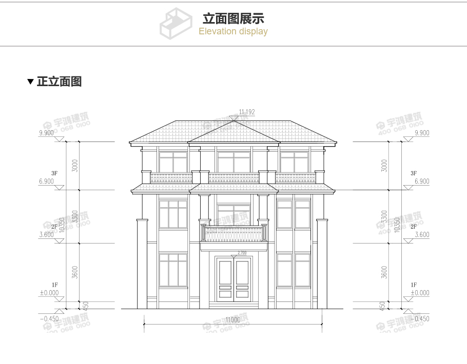 新款三層歐式農(nóng)村別墅戶型設(shè)計(jì)圖紙