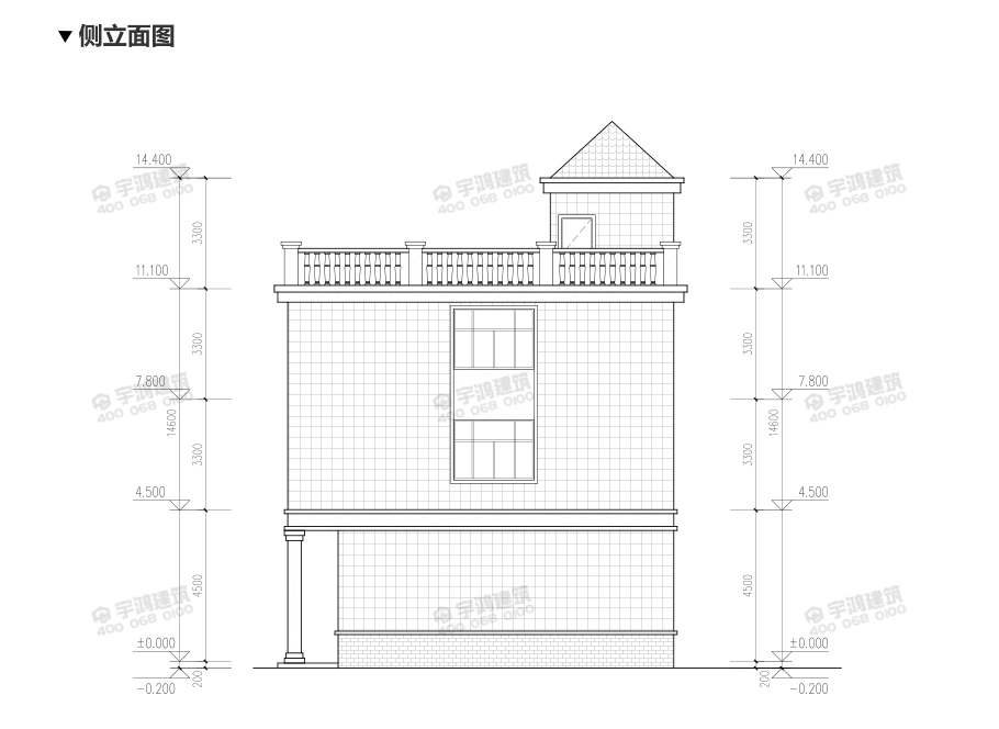 170平英式帶商鋪農(nóng)村別墅圖紙