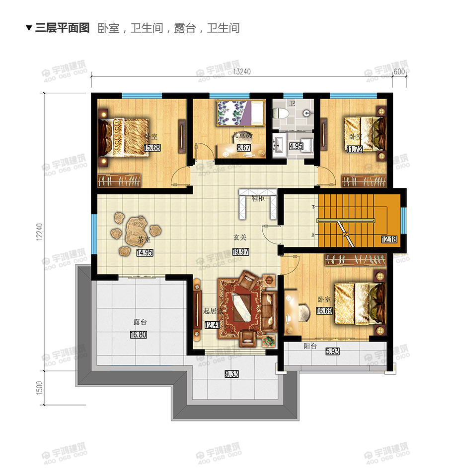 170平帶地下室新農(nóng)村三層自建房設(shè)計圖紙