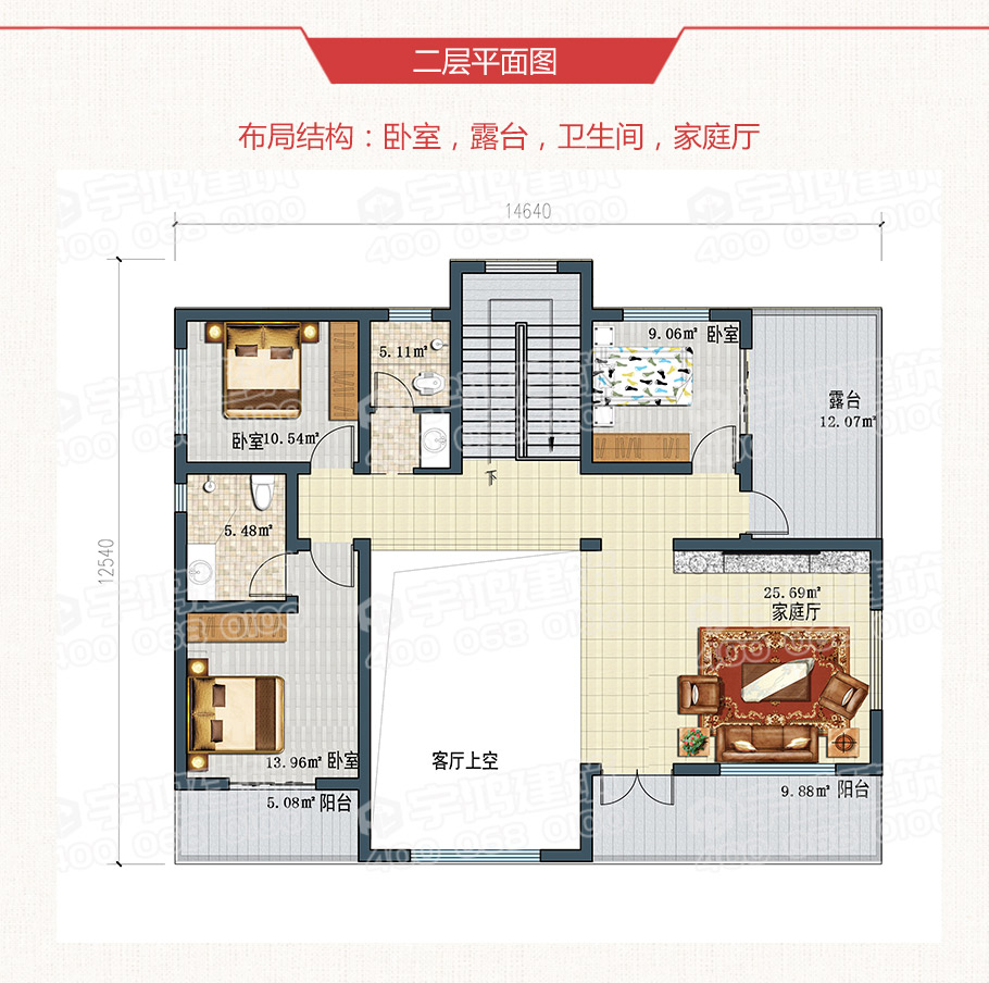 25萬(wàn)歐式田園農(nóng)村小別墅設(shè)計(jì)圖紙，帶復(fù)式客廳，美觀經(jīng)濟(jì)