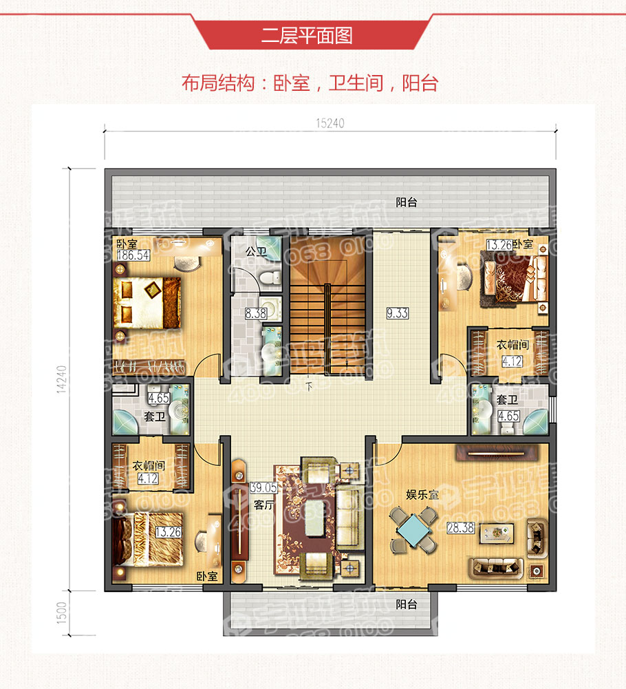 鄉(xiāng)村二層歐式小別墅設(shè)計圖，簡約而不簡單