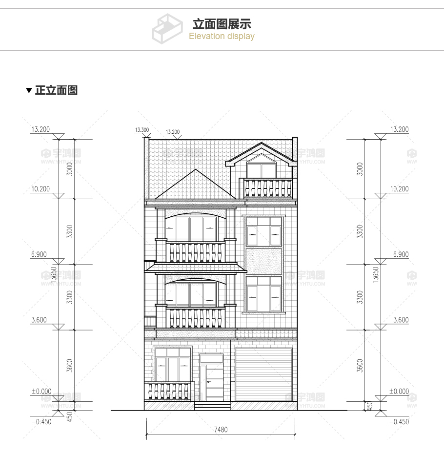 帶庭院漂亮三層歐式農(nóng)村小別墅設計圖紙及效果圖片