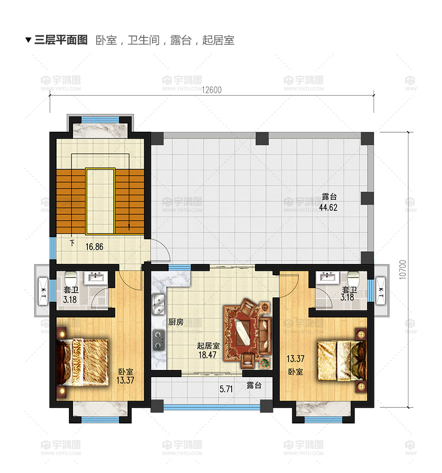 135平帶商鋪的三層美式別墅設(shè)計(jì)圖紙，精致美觀