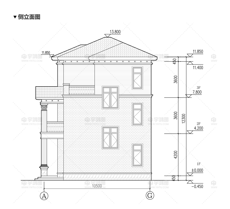 112平漂亮實(shí)用鄉(xiāng)村別墅設(shè)計(jì)圖紙及效果圖，框架結(jié)構(gòu)